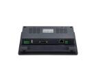 IHM industrial M2070HE com tela TFT 7 polegadas, resolução 1024x600px, 16,77 milhões de cores, proteção IP65, alimentação 24VDC, Ethernet 10/100 Mbps e interfaces RS232, RS422, RS485