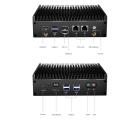 Mini PC industrial fanless Core i7-8565U com 16GB RAM e SSD NVMe 1TB, dual LAN e múltiplas portas para automação e controle