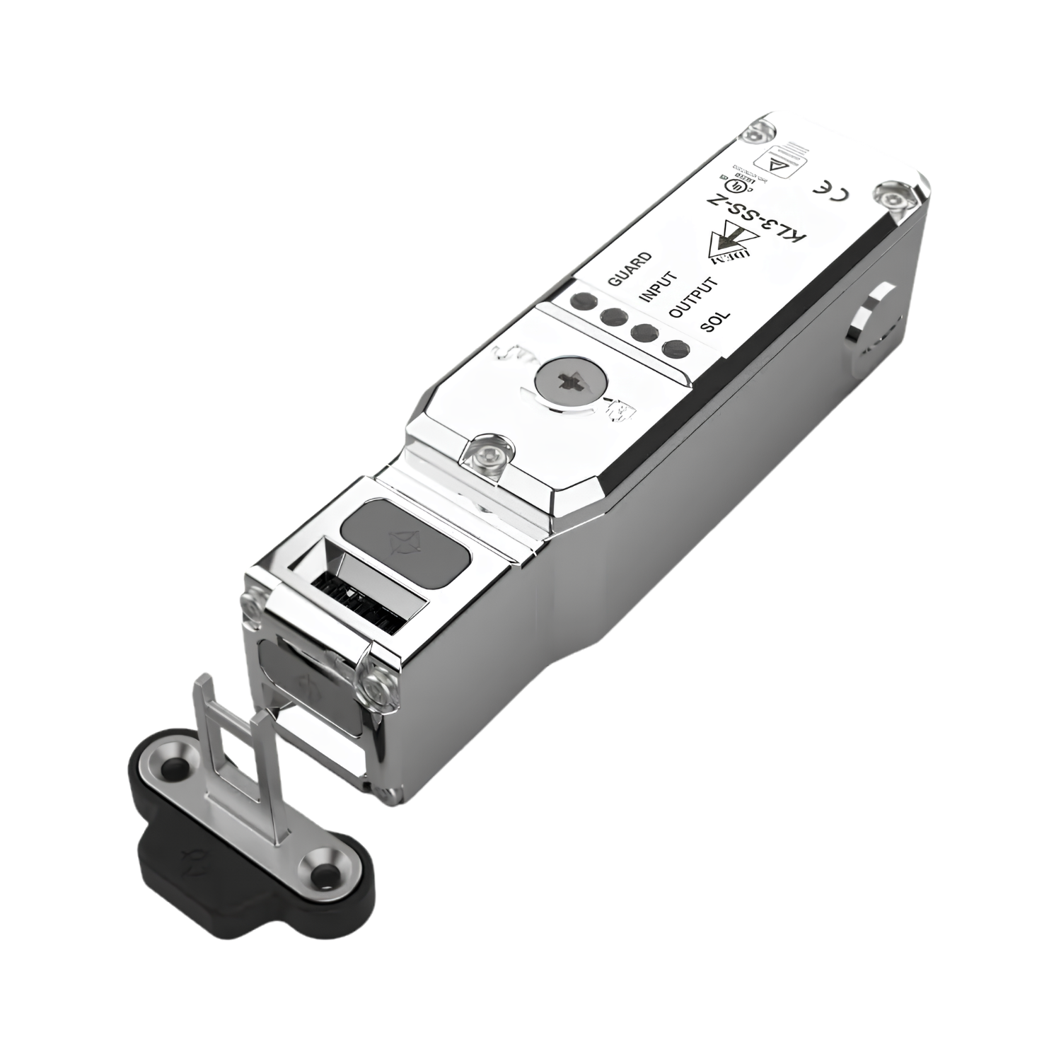 Chave de segurança KL3-SS-Z-RR inox com RFID, liberação por solenoide, retenção 3000N e proteção IP67/IP69K