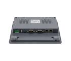 IHM industrial G2070HE com tela TFT resistiva 7 polegadas, resolução 1024x600px, 16,77 milhões de cores, brilho 450 cd/m², CPU 1,5GHz, 4GB eMMC, 512MB RAM, proteção IP65, Ethernet 10/100 Mbps e interfaces RS232, RS422, RS485