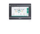 IHM industrial GL2070HE com tela TFT resistiva 7 polegadas, resolução 1024x600px, 16,77 milhões de cores, brilho 450 cd/m², CPU 1GHz, 256MB RAM, proteção IP65, Ethernet 10/100 Mbps e interfaces RS232, RS422, RS485