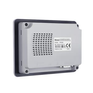 IHM industrial MT043E com tela TFT 4,3 polegadas, resolução 480x272px, 256K cores, CPU ARM RISC 32Bits 792MHz, 128MB Flash, 64MB RAM, proteção IP65, Ethernet 10/100 Mbps e interfaces RS232, RS422, RS485