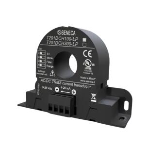 Transdutor de corrente CA/CC T201DCH300-LP Seneca efeito Hall 300A saída 4-20 mA loop powered IP20